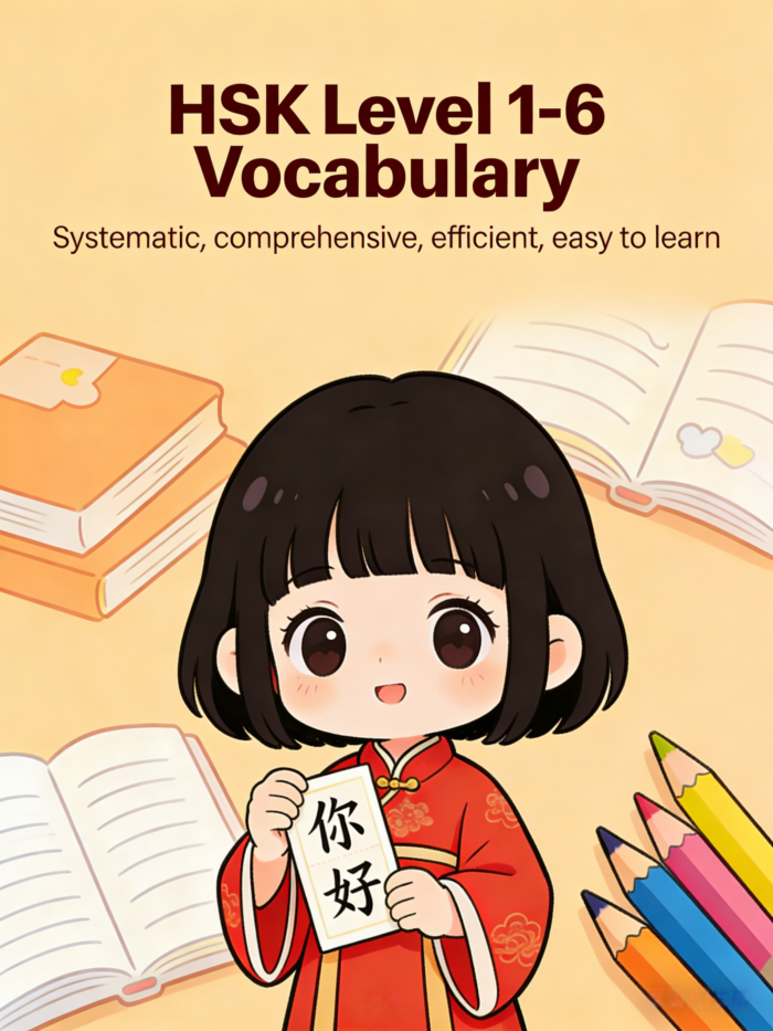 HSK Level 1-6 Vocabulary - 6 PDF Documents Product Description (English-Chinese Version)